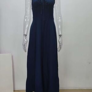 Elegant Navy Long Sleeve Dress